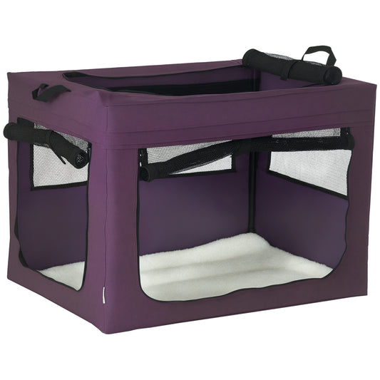80cm Pet Carrier, with Cushion, for Small and Medium Dogs - Purple