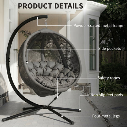 Round Egg Basket Chair, with Steel Stand
