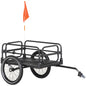 Steel Bike Trailer with Triple Safety, Wagon Bicycle Trailer with Suspension, 2 Wheels Outdoor Storage Carrier, Black