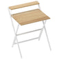 70 cm Folding Computer Desk with Monitor Shelf - Natural Wood Finish