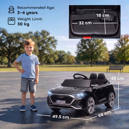Audi Q8 etron Sportback Licensed Ride on Car with Remote Control, Four-Wheel Suspension, Soft Start for Ages 3-4