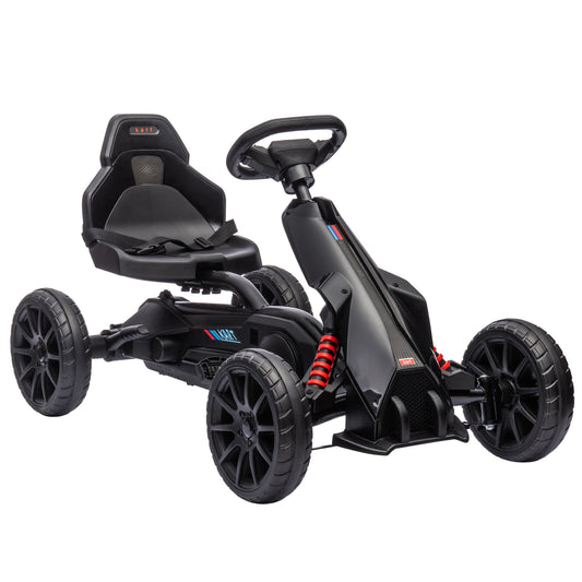 Kids Pedal Go Kart, with Adjustable Seat, EVA Wheels, Seat, Handbrake