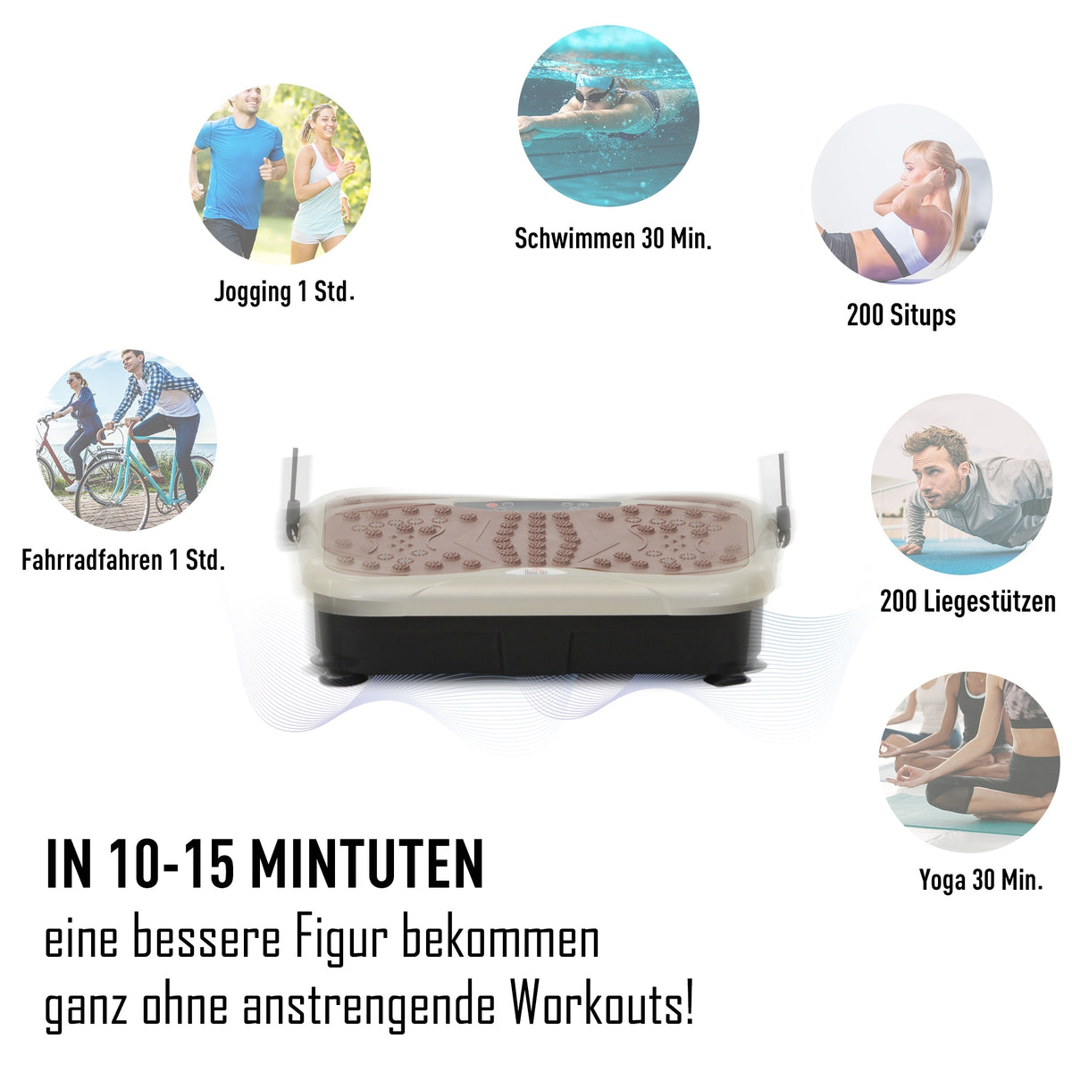 Vibration Plate Exercise Machine, Quiet Vibrating Plate for Weight Loss and Lymphatic Drainage with Resistance Bands, Remote Control, 99 Speed Levels