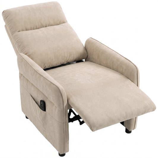 Recliner Armchair, Push Back Recliner Chair with Massage & Heat, Adjustable Armrests, Dual Side Pockets