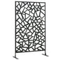 Freestanding Garden Partition Screen Metal Decorative with Expansion Screws, Black