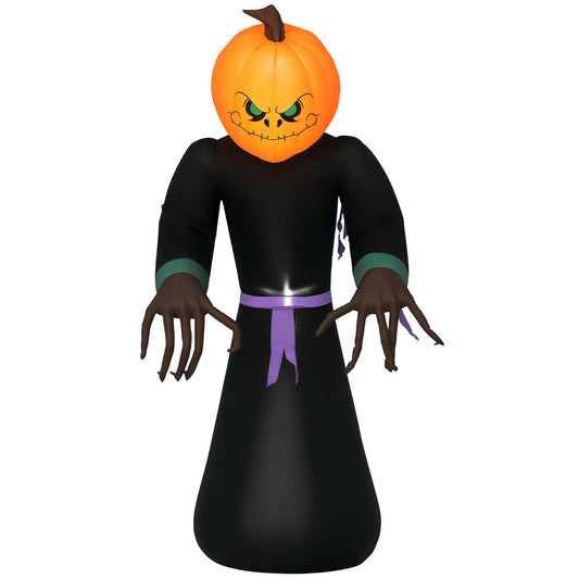 2.1m Inflatable Pumpkin Ghost Head Monster Vampire 6 LED Halloween Blow Up Yard Holiday Decoration