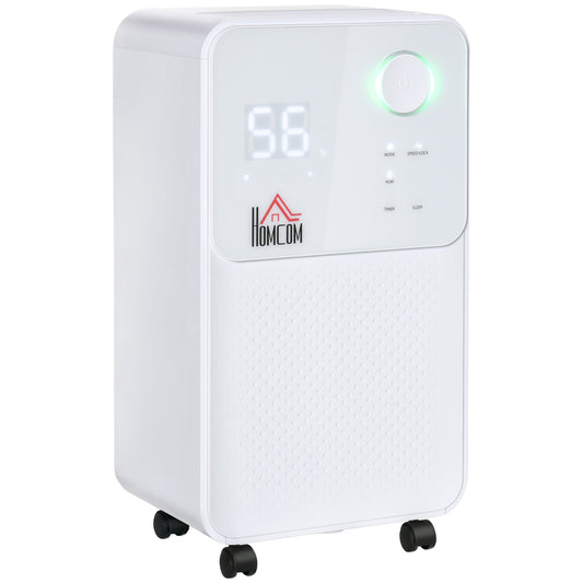 12L/Day Dehumidifier for Home, Laundry Room, Bedroom, Basement, Electric Moisture Air De-Humidifier with 4 Modes, Continuous Drainage, 24H Timer, Digital Humidity Display