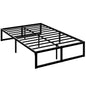 4ft Small Double Bed Frame with Underbed Storage and Steel Slat Support, 32.5 cm Height, Noise-Free, Black