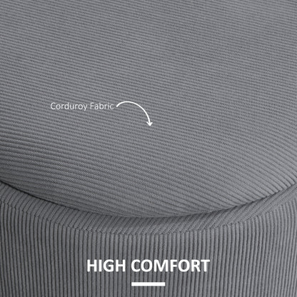Set of Two Corduroy Storage Ottomans