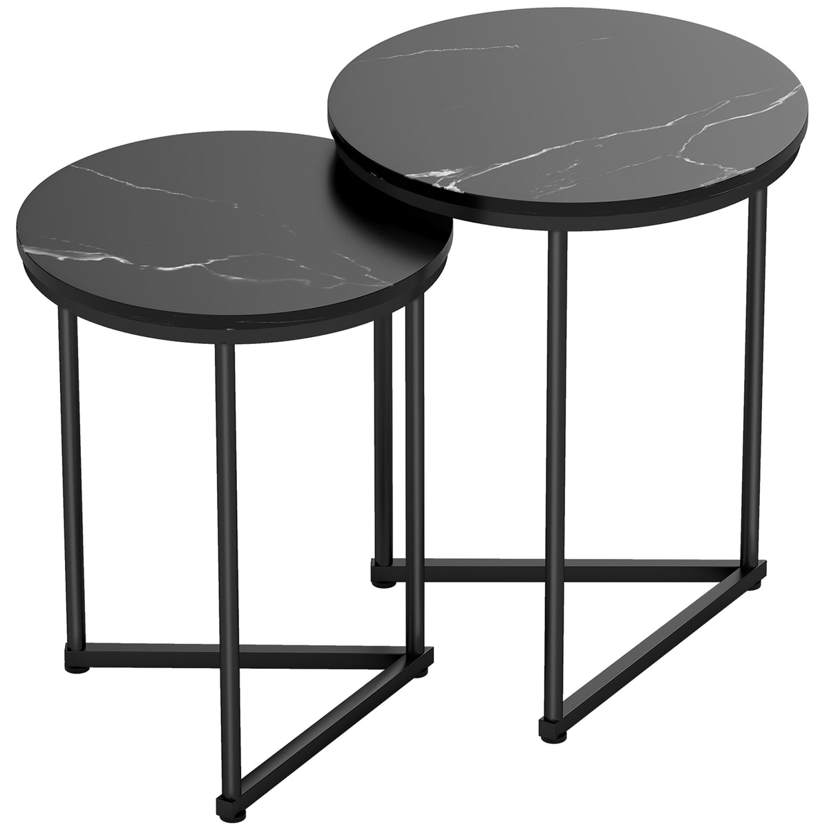 Set of Two Marble-Effect Nest of Tables