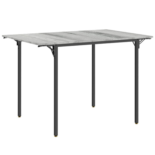 Four-Person Drop Leaf Dining Table - Grey