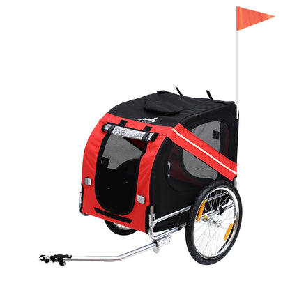 Bicycle Pet Trailer in Steel Frame-Red/Black