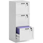 3-Drawer Filing Cabinet with Lock - White