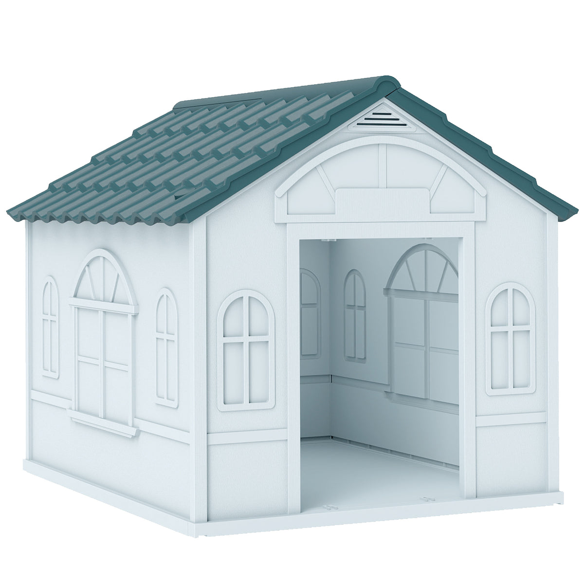 Plastic Weather-Resistant Dog House, for Indoors and Outdoors, Medium Dogs