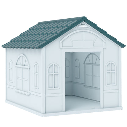 Plastic Weather-Resistant Dog House, for Indoors and Outdoors, Medium Dogs