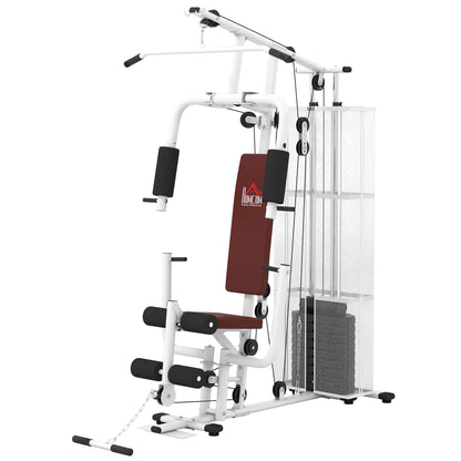 Home Multi Gym Large Multifunction Sturdy Strength Training Machine for Home Workout, White