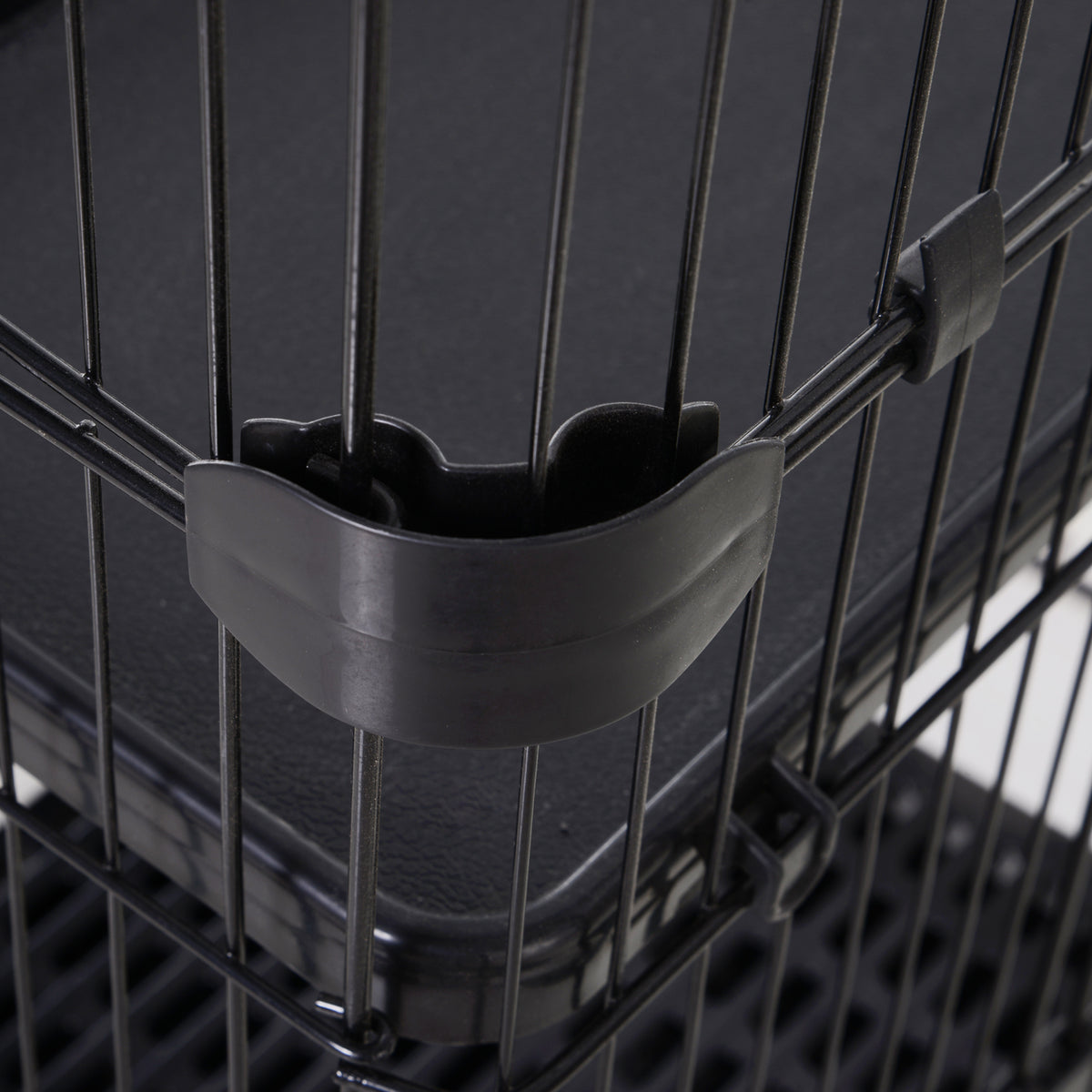 Four-Tier Small Animal Cage, for Bunnies, Ferrets, Chinchillas w/ Wheels, Tray - Black