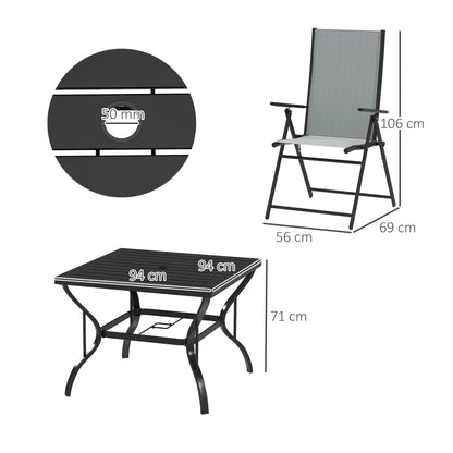Five-Piece Steel Frame Patio Set
