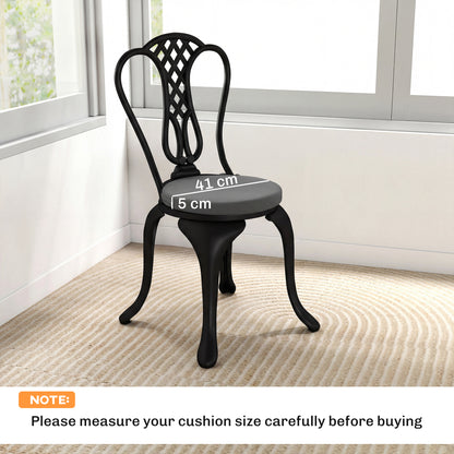 Outdoor Bistro Chair Cushions Set of 4 with Removable Cover, 41 x 41 x 5 cm Round Seat Cushions with Ties