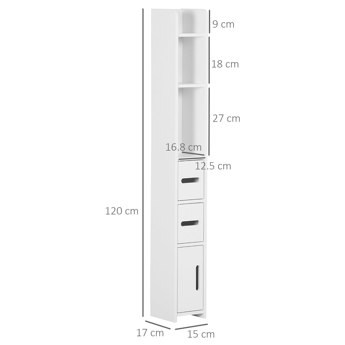 Modern Bathroom Storage Cabinet, Freestanding Tall Bathroom Cabinet with Open Shelves for Bedroom Hallway