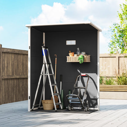 5' x 3' Garden Shed with Floor, Outdoor Storage Shed with Lockable Door, Window and Vent