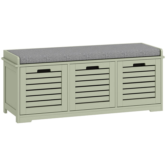 3-Drawer Shoe Storage Bench with 160kg Capacity & 3 fully pull-out drawers