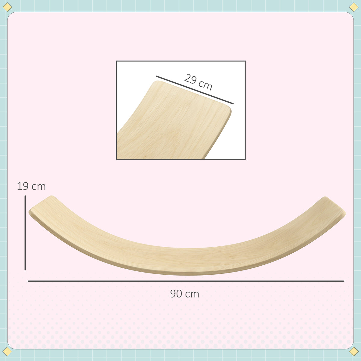 Wooden Balance Board for Children 3-8 Years Old, Natural Tone