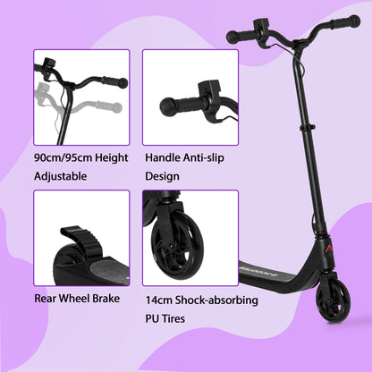 Electric Scooter, 120W Motor E-Scooter, Adjustable Height, Rear Brake for Ages 6+ Years