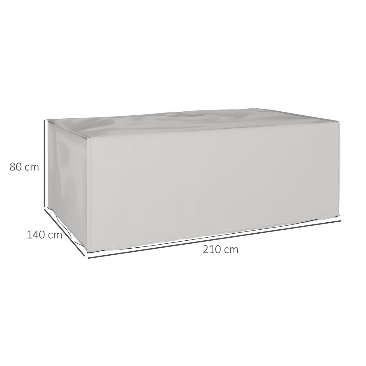 Outdoor Garden Furniture Cover Waterproof, Anti-UV 600D Heavy Duty Oxford Fabric Patio Furniture Cover for Rectangular Sofa Table Set, Grey, 210 x 140 x 80 cm