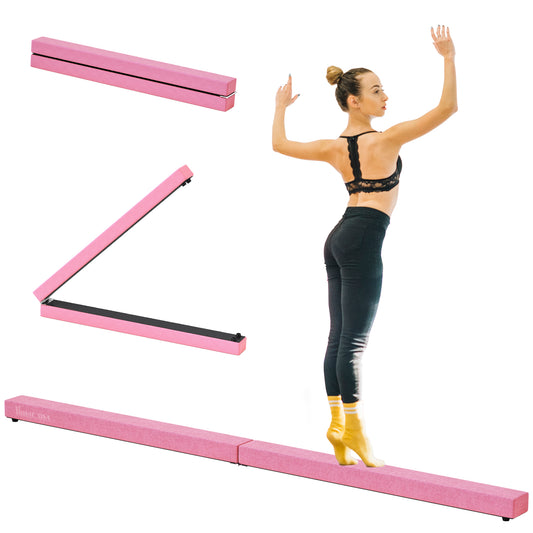 2.4M 8FT Gymnastics Folding Balance Beam Home Gym Training Exercise Sports