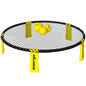 Spike Game Set, Mini Beach Games Set with Net, 3 Balls and Ball Pump, Portable with Carrying Bag for Outdoor Team Sports, Yellow
