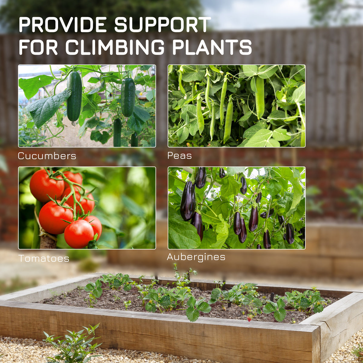 Garden Cucumber Trellis for Climbing Plants, A-Frame Trellis Plant Support with Climbing Net, DIY Adjustable Cucumber Support Frame for Raised Bed, Vegetables, Flowers, Fruit, Green