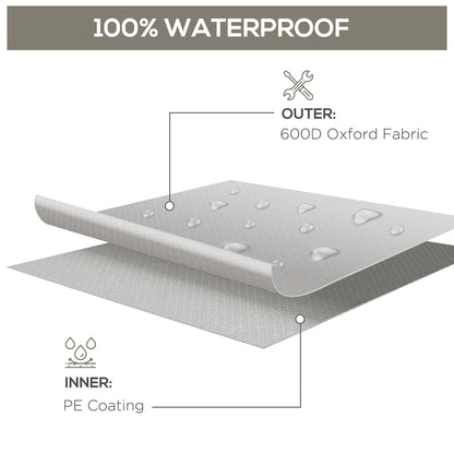 Outdoor Garden Furniture Cover Waterproof, Anti-UV 600D Heavy Duty Oxford Fabric Patio Furniture Cover for Rectangular Sofa Table Set, Grey, 210 x 140 x 80 cm