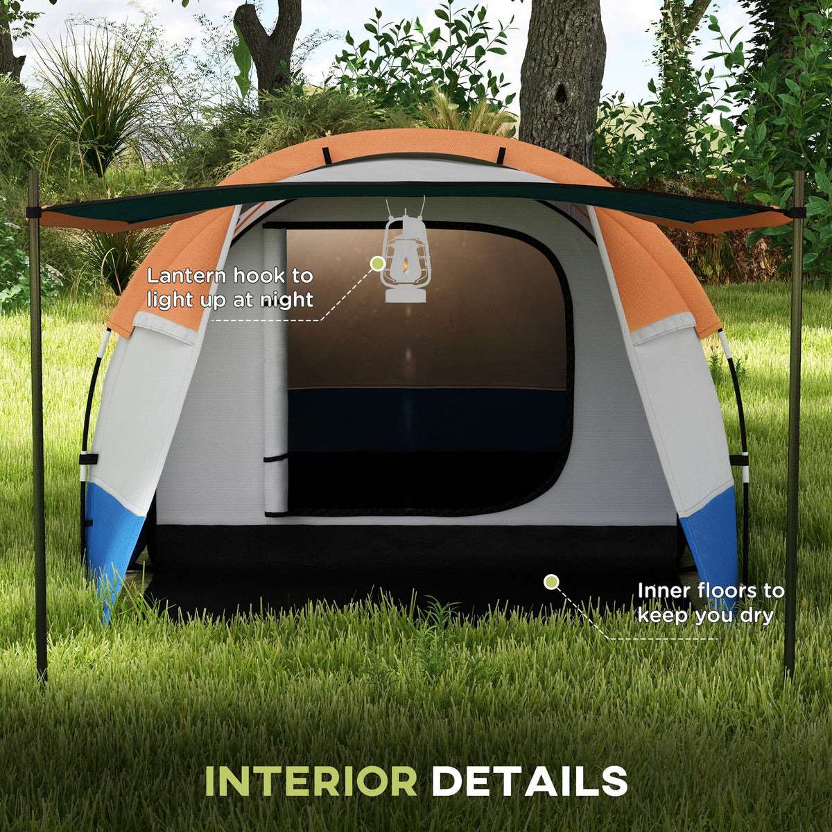 Two Man Two-Room Tent, with Porch and Accessories
