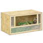 Reptile Terrarium Vivarium Habitat w/ Transparent Sliding Doors, Breathable Mesh, for Lizards, Horned Frogs, Snakes and Chameleons, 80 x 40 x 40 cm