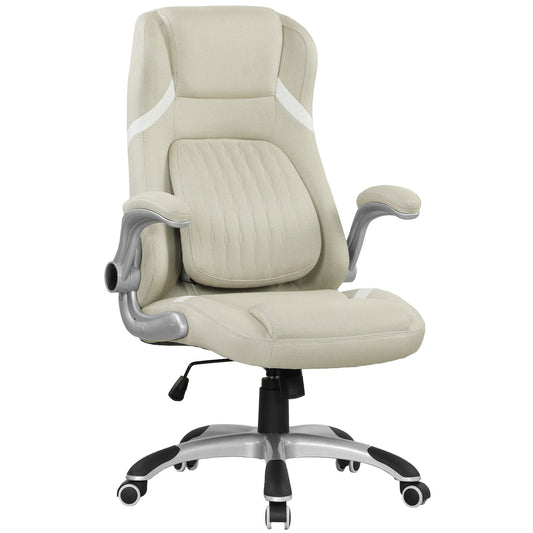 Linen-Look Office Chair, with Adjustable Height and Tension