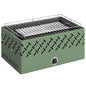 Portable Charcoal BBQ Grill, Battery Powered Barbecue Grill with Built-in Fan for Camping Picnic, Light Green