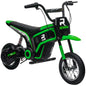 24V Electric Motorbike with Twist Grip Throttle, Music, Horn, 12" Pneumatic Tyres, 16km/h Max Speed - Green