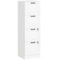 4 Drawer Filing Cabinet with Lock, Office Storage Cabinet with Adjustable Hanging Bars for A4 Letter Size Files, White