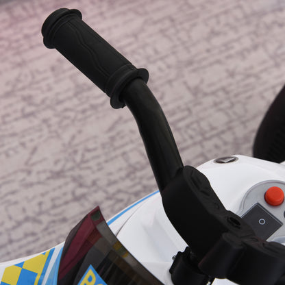 Kids Ride-On Police Bike 3-Wheel Vehicle w/ Music Lights Seat Handlebars Toddler NO POWER Child Learning Fun Development 18-36 Months Blue