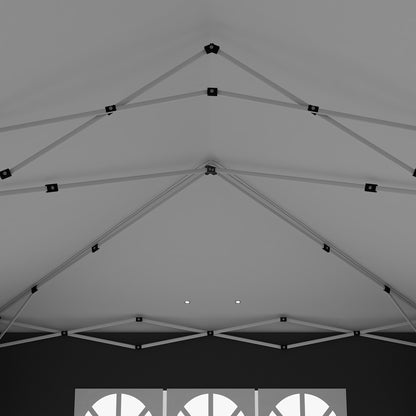 3 x 6 m Pop Up Gazebo with Sides and Windows, Height Adjustable Wedding Camping Party Tent Canopy Marquee with Storage Bag for Garden, Event, Black