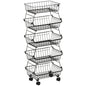 5 Tier Storage Trolley, Stackable Fruit Vegetable Cart for Kitchen, Living Room, 40 x 2 x 97 cm, Black