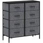 Fabric Chest of Drawers, Industrial Bedroom Dresser with 8 Fabric Drawers, Steel Frame and Wooden Top for Nursery, Living Room, Hallway, Black
