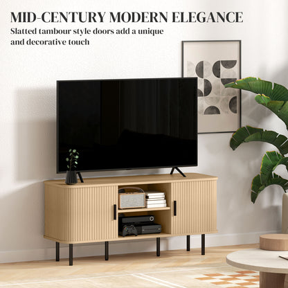 TV Stand Cabinet for TVs up to 55 Inches, TV Unit with Storage Shelves and Cupboard for Living Room