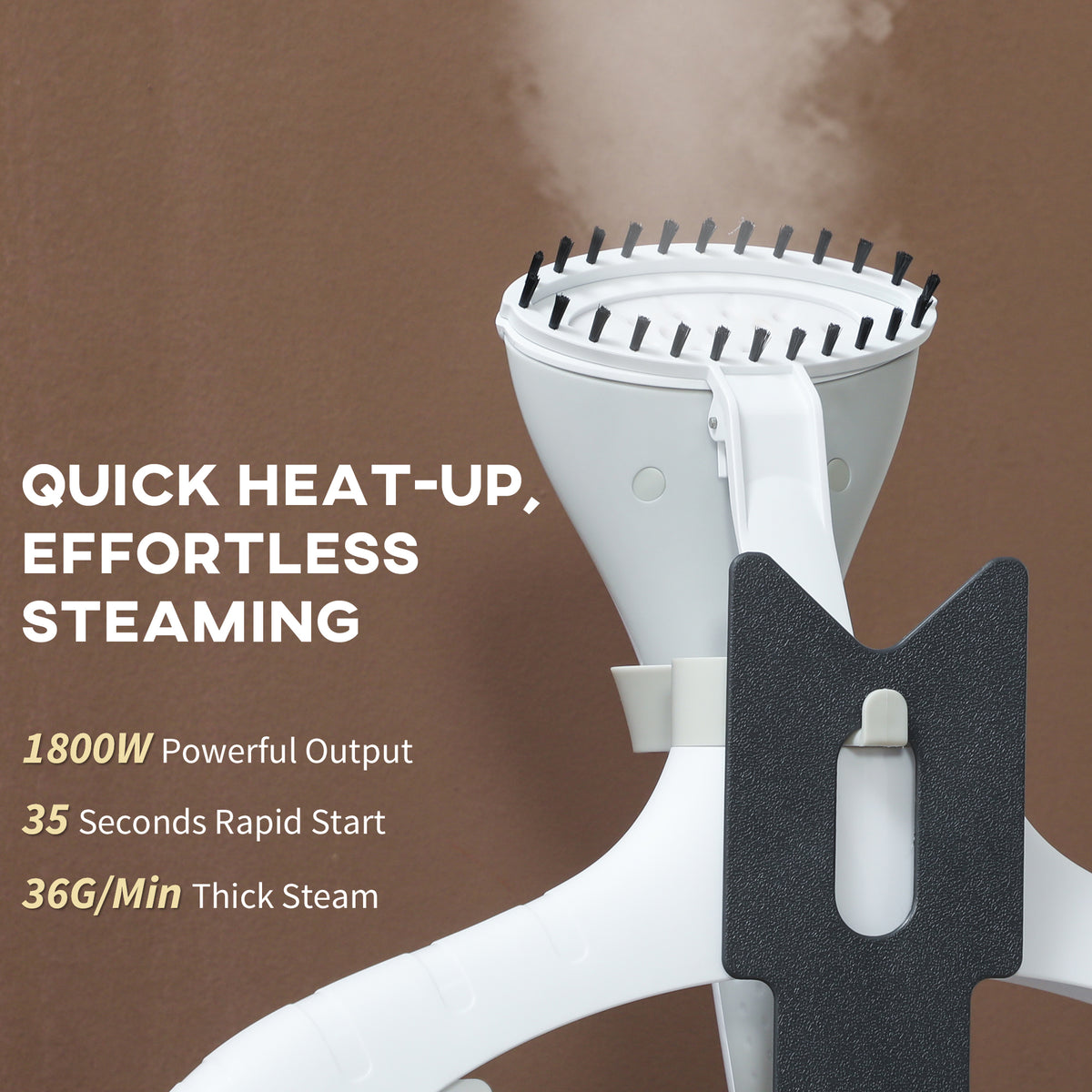 1800W Standing Clothes Steamer, with Accessories - Grey