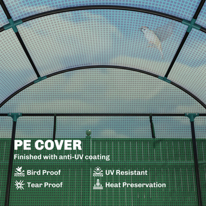 300 x 200cm Walk-In Polytunnel Greenhouse - Green
