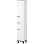 190cm Slim Bathroom Storage Cabinet - White