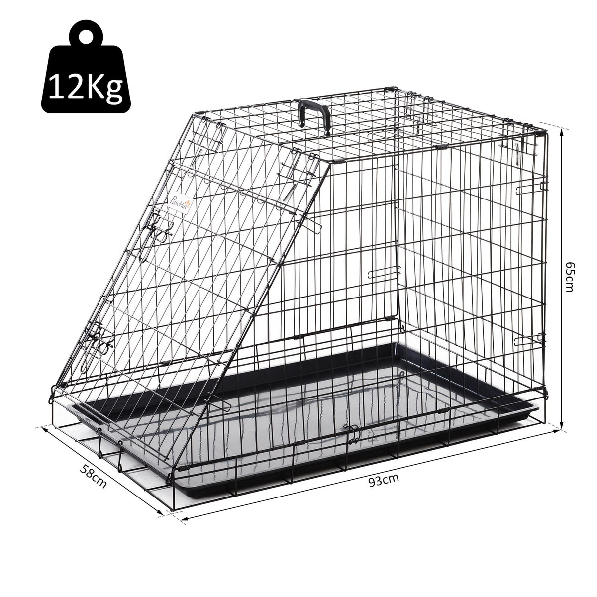 Trapeze Collapsible Dog Pet Travel Box Cage Removable Tray 93 x 58 x 65cm