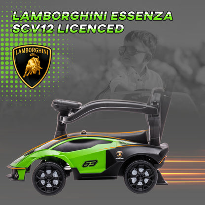 Kids 3-In-1 Lamborghini Ride-On and Stroller, with Horn