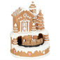 Christmas Gingerbread House, Lighted Musical Snow Village with Rotating Train, LEDs, Tunes, Battery Operated